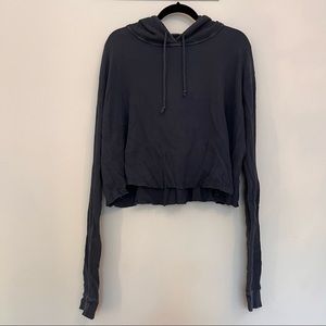 Navy waffle brandy Melville long sleeve with hood - one size fits all